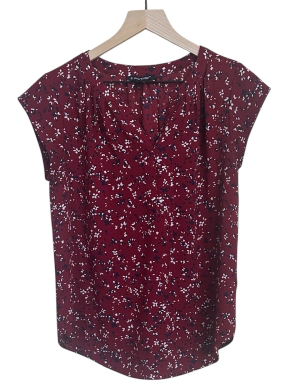 41 Hawthorn Burgundy Floral Blouse Size Small Recycled Polyester
